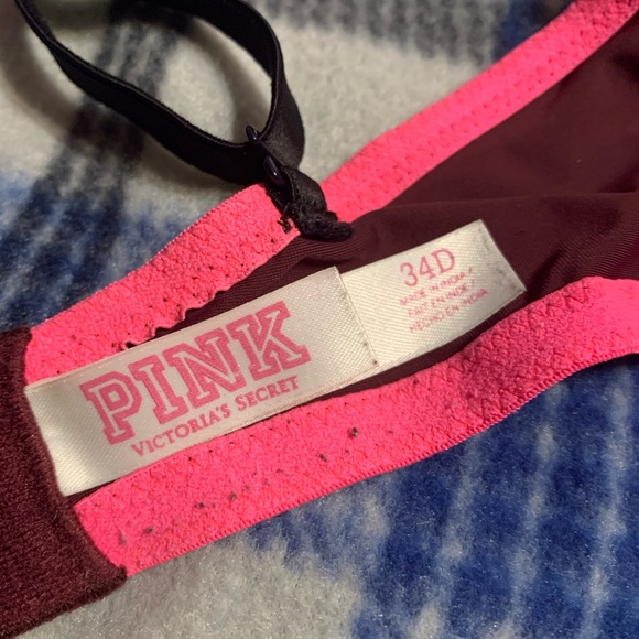 Victoria’s Secret Pink Bra size 34D Maroon - Picture 3 of 7
